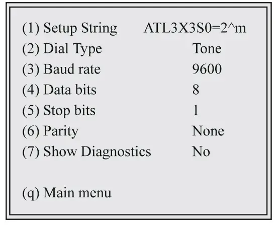 SIEMENS RDM MXL Remote Diagnostics Module - Menu 2