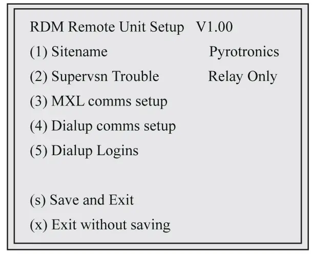 SIEMENS RDM MXL Remote Diagnostics Module - Menu