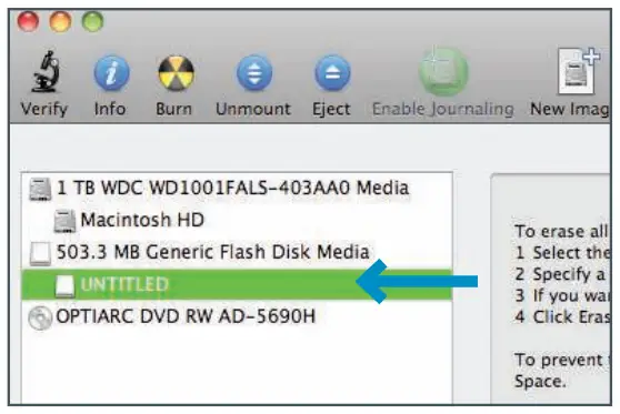 Formatting USB stick