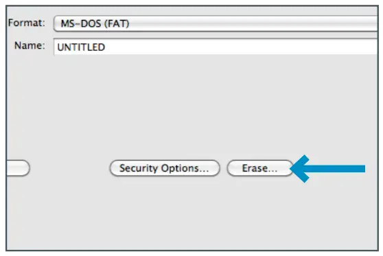 Formatting USB stick