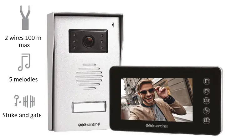 scs sentinel PVF0050 VisioFirst 4.3 Wired Door Entry System