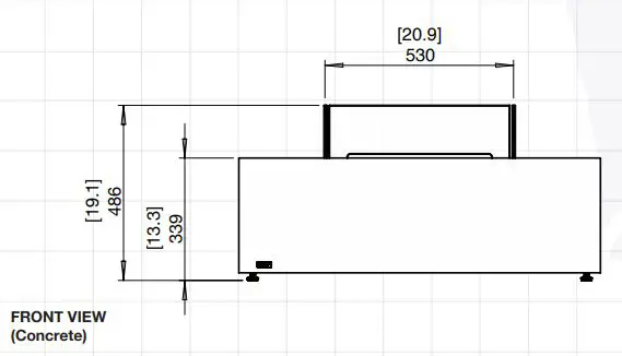 EcoSmart Fire Tables Base 40 User Manual - FRONT VIEW 40