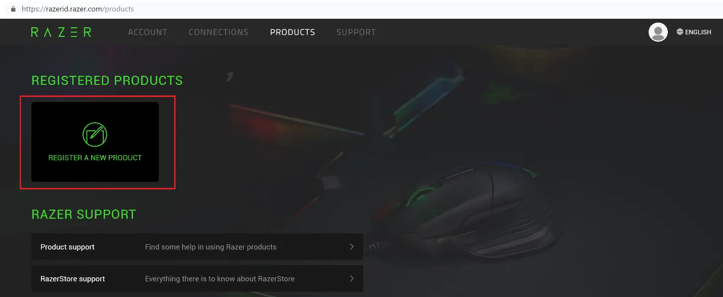 Razer product in Synapse 3