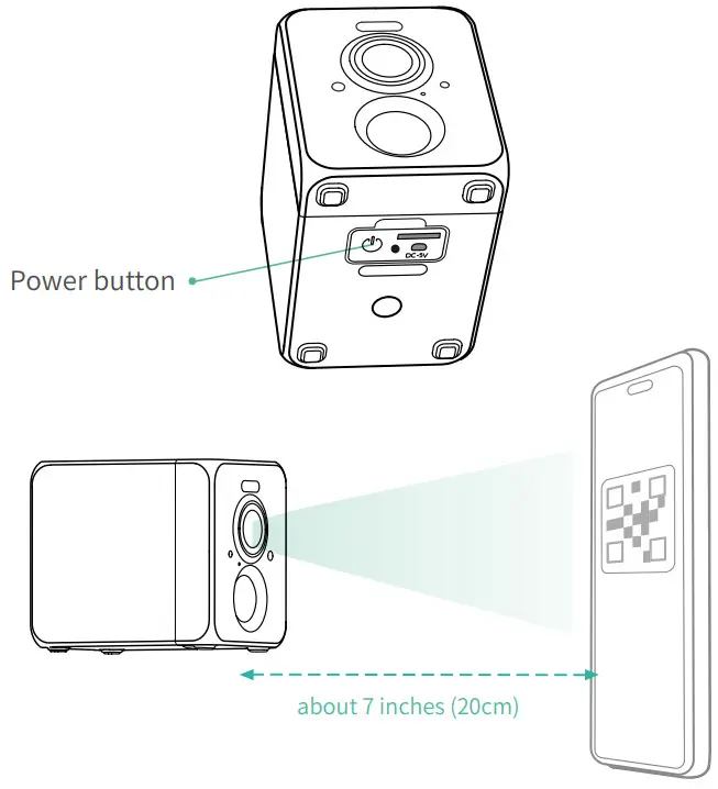 global sources X80 Wireless Smart Battery Camera - Power button