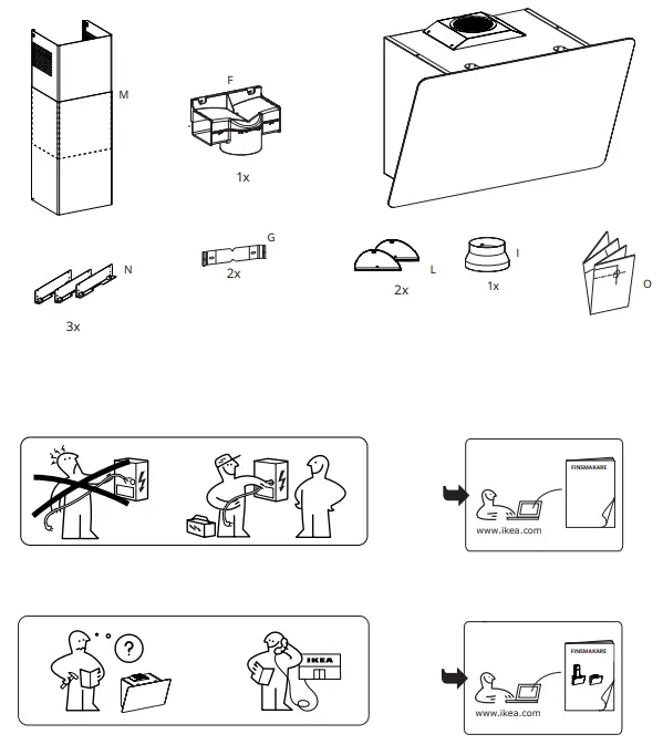 IKEA FINSMAKARE Wall Mounted Range Hood fig1