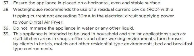 Westinghouse WHOF06K Digital Air Fryer 5.2L fig13