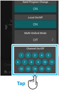 Changing the Channel On/Off setting
