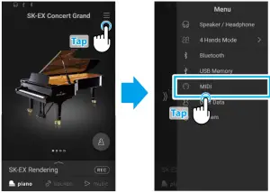 Entering the MIDI Settings menu