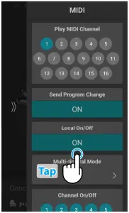 Changing the Transmit Program Change Numbers setting