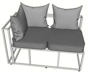 FIG 25 Right arm(seating) 2 seater corner sofa Assembly