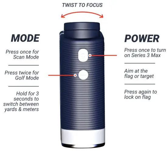 Blue Tees GOLF Series 3 Max Golf Laser Rangefinder - POWER