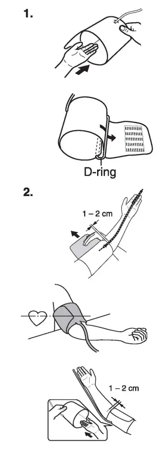 OMRON HEM CR24 Medium Cuff for Blood Pressure Monitor-Instructions