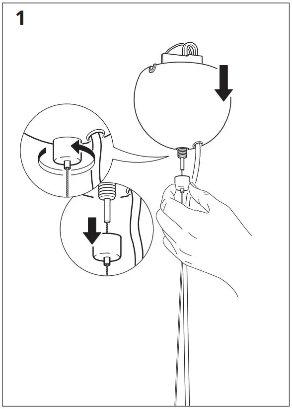 IKEA 304.555.84 DEJSA Pendant Lamp Instruction Manual - Installation 1