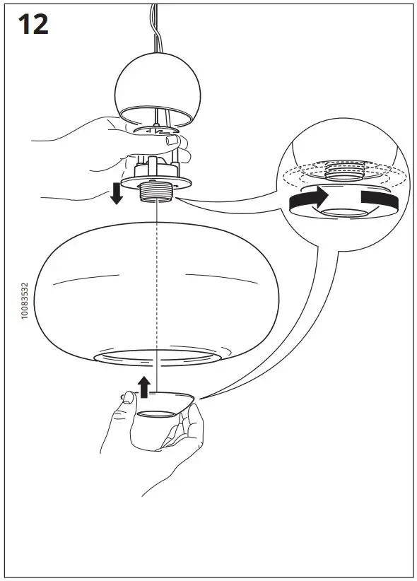 IKEA 304.555.84 DEJSA Pendant Lamp Instruction Manual - Installation 12