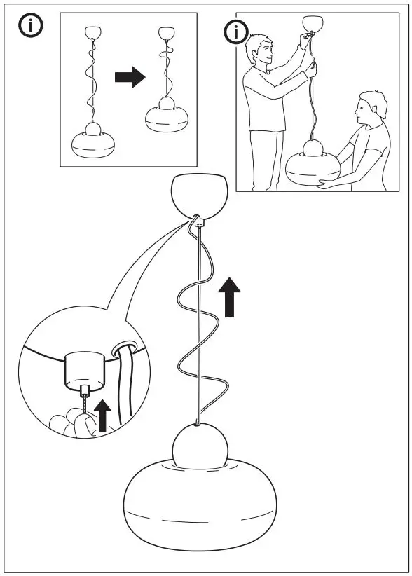 IKEA 304.555.84 DEJSA Pendant Lamp Instruction Manual - Installation 14-1