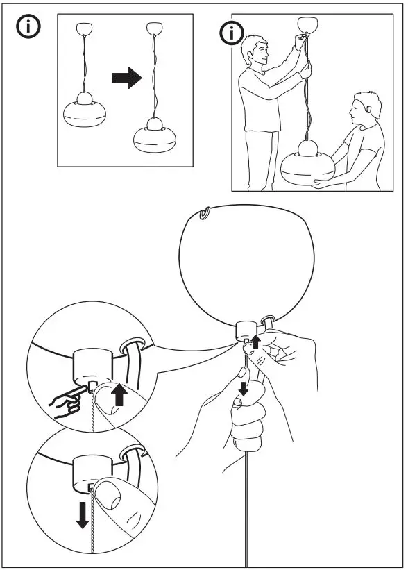IKEA 304.555.84 DEJSA Pendant Lamp Instruction Manual - Installation 14-2