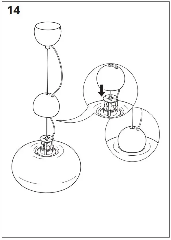 IKEA 304.555.84 DEJSA Pendant Lamp Instruction Manual - Installation 14