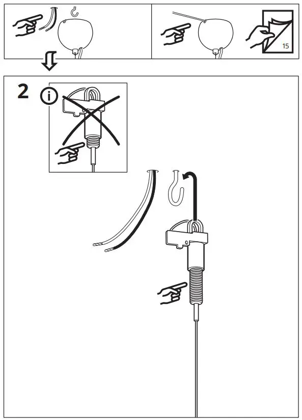 IKEA 304.555.84 DEJSA Pendant Lamp Instruction Manual - Installation 2