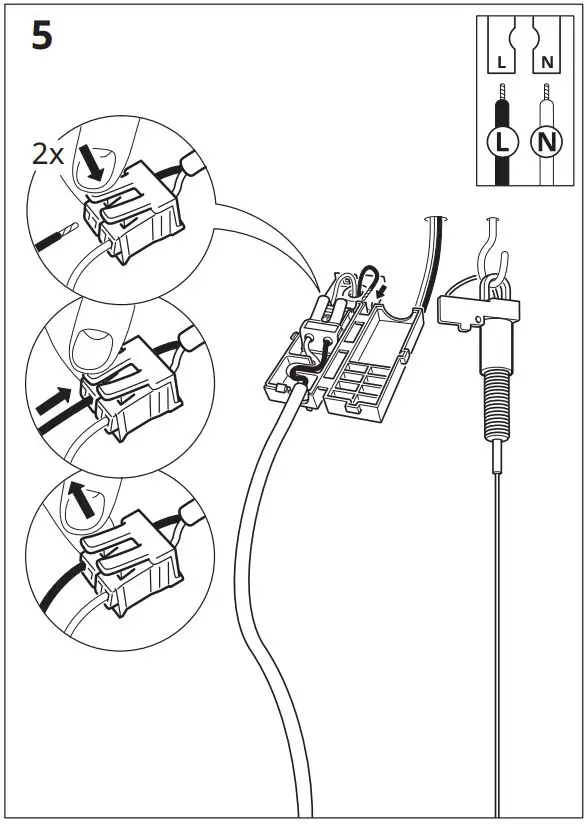 IKEA 304.555.84 DEJSA Pendant Lamp Instruction Manual - Installation 5
