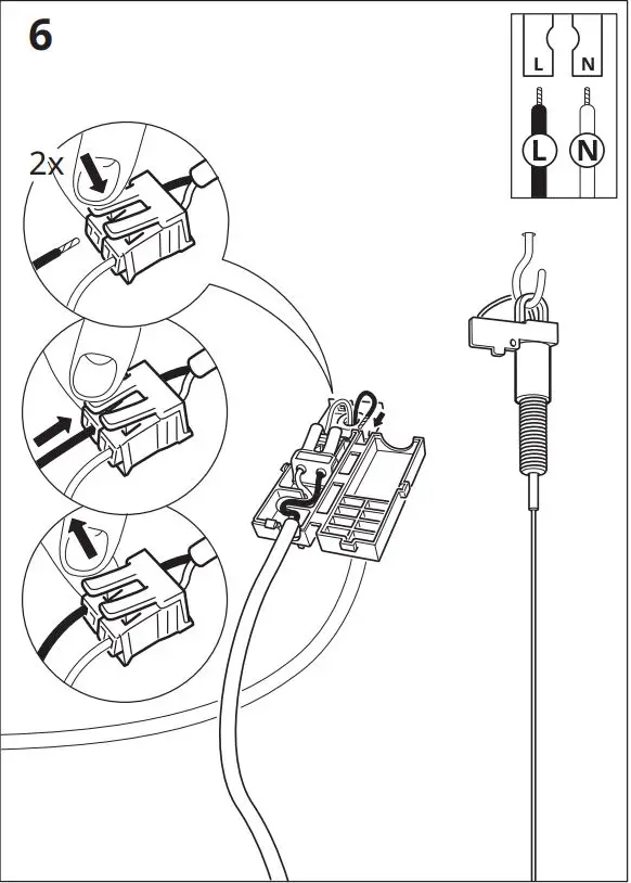 IKEA 304.555.84 DEJSA Pendant Lamp Instruction Manual - Installation 6-6