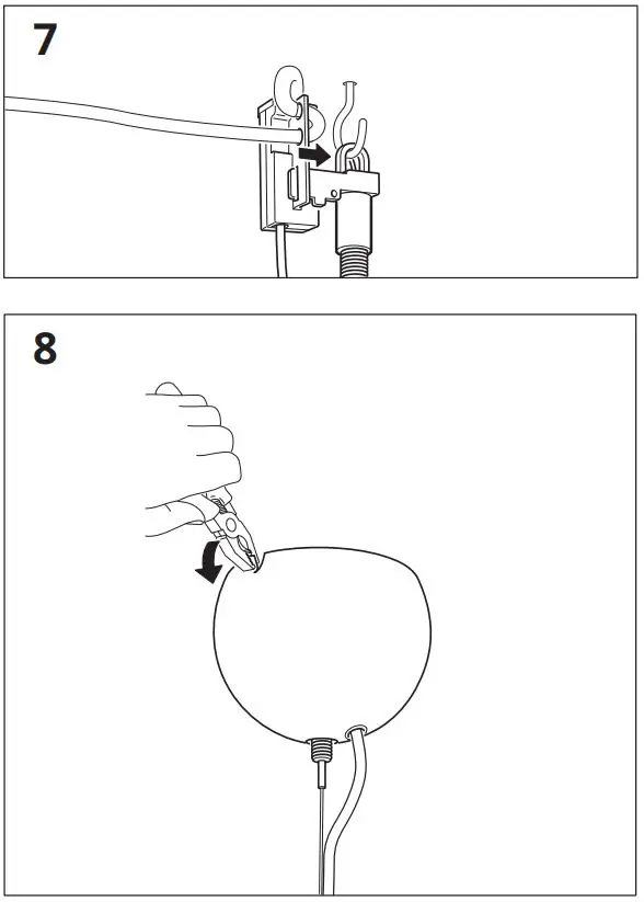 IKEA 304.555.84 DEJSA Pendant Lamp Instruction Manual - Installation 7,8-7,8