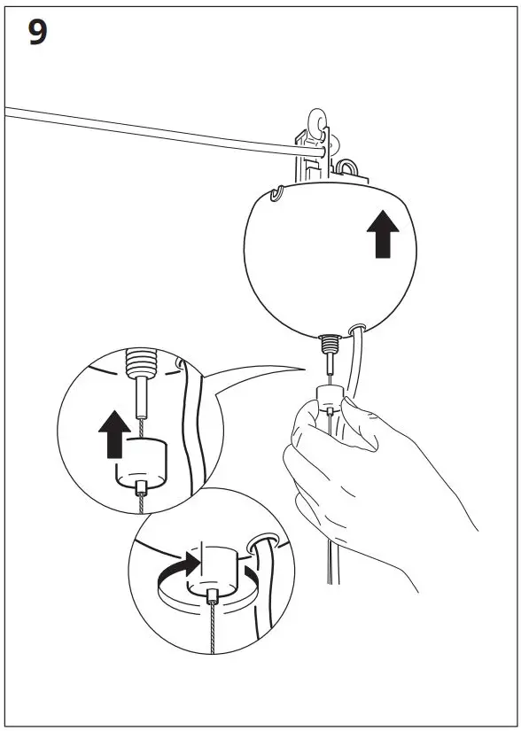 IKEA 304.555.84 DEJSA Pendant Lamp Instruction Manual - Installation 9