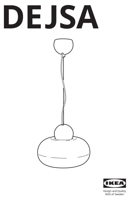 IKEA 304.555.84 DEJSA Pendant Lamp Instruction Manual