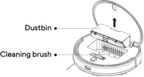 Wyze Robot Vacuum User Manual 10 Open The Top Cover To Remove The Dustbin And The Cleaning Brush