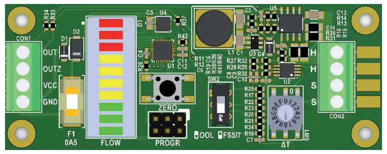 iST FS5 Flow Demo Board - Front side of Flow Demo