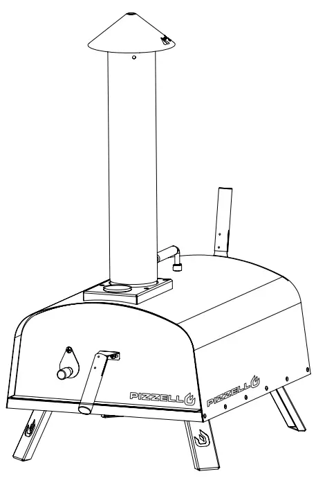 PIZZELLO Outdoor Pizza Oven 13 Inch Wood Fired Stainless Steel Pizza Ovens-