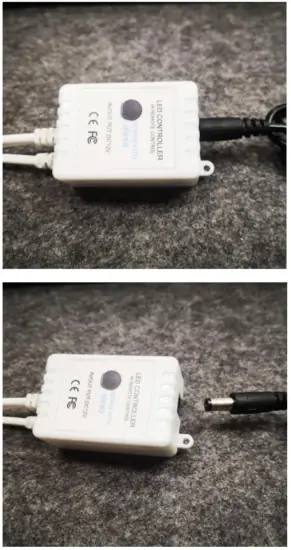 JUNQOKW QW202203001 Smart Led Strip Lights 65.6ft - control box and power