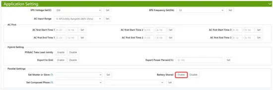 SONAR MPPT485 - Application settings