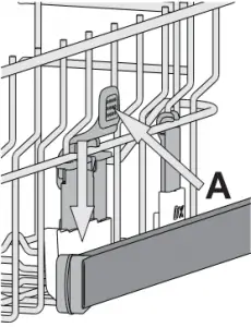 Adjusting the height of the upper rack