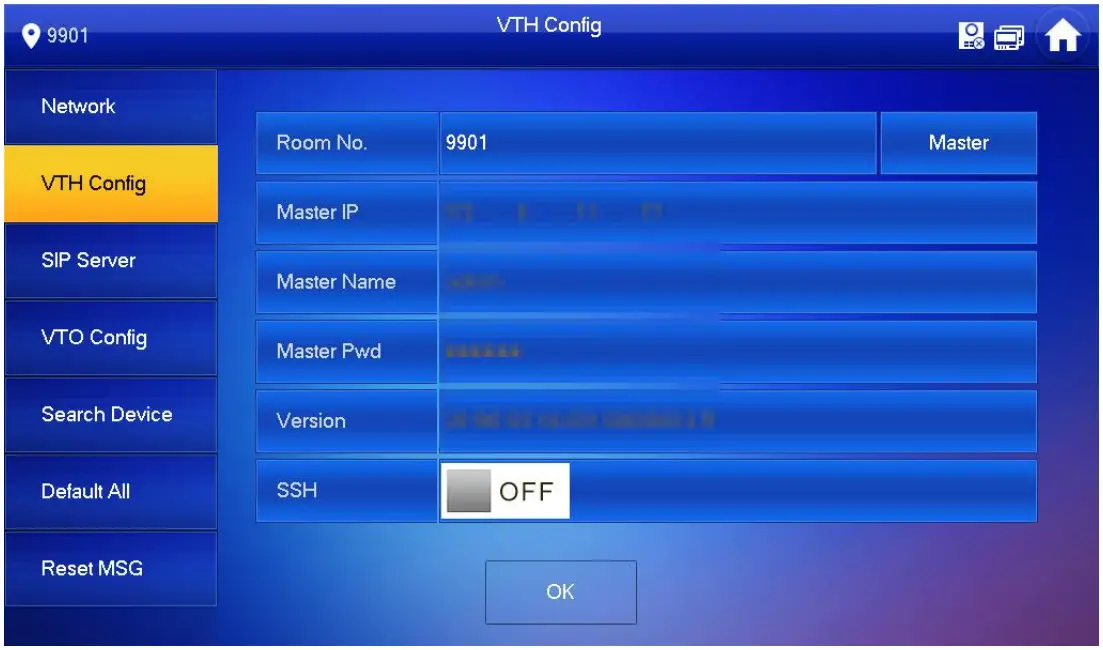 Configuring VTH