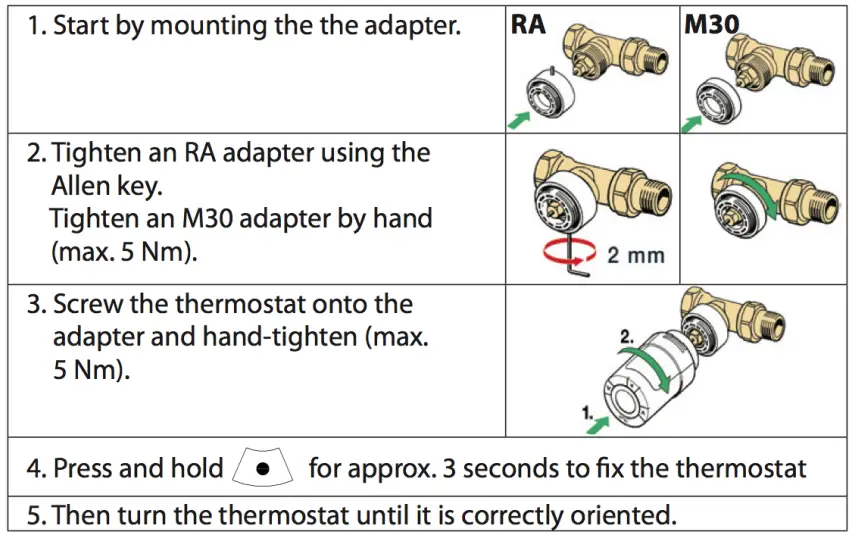 Popp Radiator Valve with Temperature Sensor stallation
