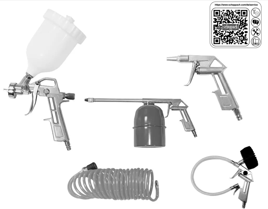 scheppach 3906101704 Parts Compressor Accessory Machine Set