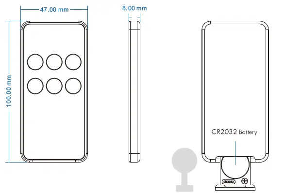 SKYDANCE-RM1-6-Key-RF-Remote-Controller-FIG-2