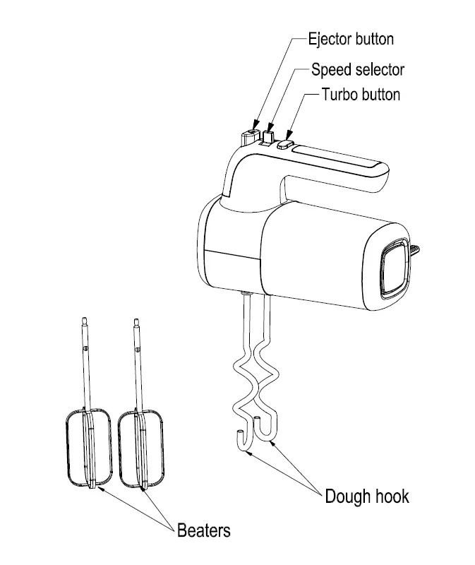 LIVING CO SRO8311 Electric Hand Mixer fig 1