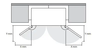 KENWOOD KSBSDB19 American Style Fridge Freezer with Water Dispenser Instruction Manual - free space requirements