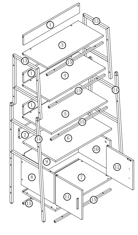 Earlimart TJHD-XK00058-M Standard Bookcase Modern White Bookshelf-2