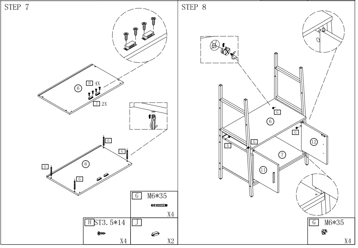 Earlimart TJHD-XK00058-M Standard Bookcase Modern White Bookshelf-9
