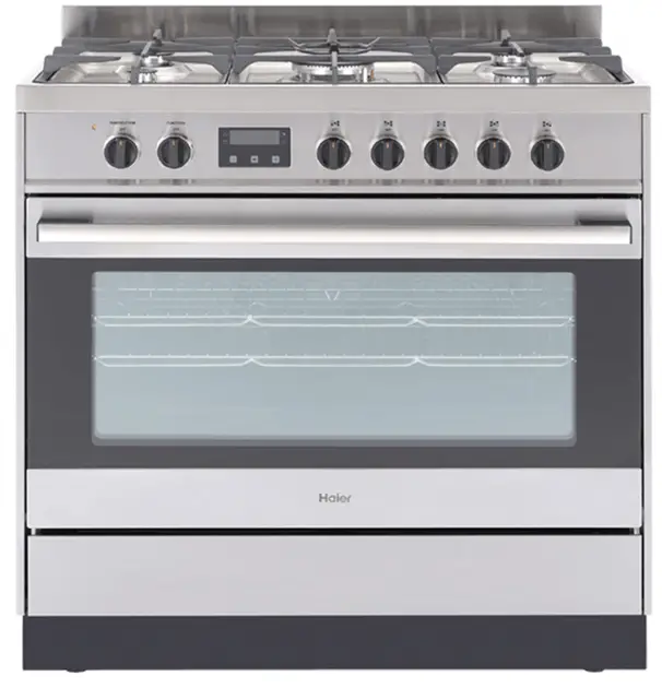 Haier HOR90S9MSX1 90cm 5 Burners Dual Fuel Freestanding Cooker-