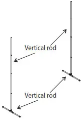 PYLE PORTABLE OUTDOOR PROJECTION SCREEN-1. Install the vertical rod and feet
