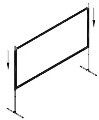 PYLE PORTABLE OUTDOOR PROJECTION SCREEN-2. Put screen sides of the screen