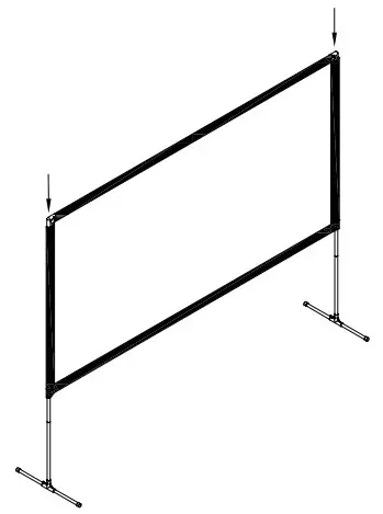 PYLE PORTABLE OUTDOOR PROJECTION SCREEN - Insert the corner connector into