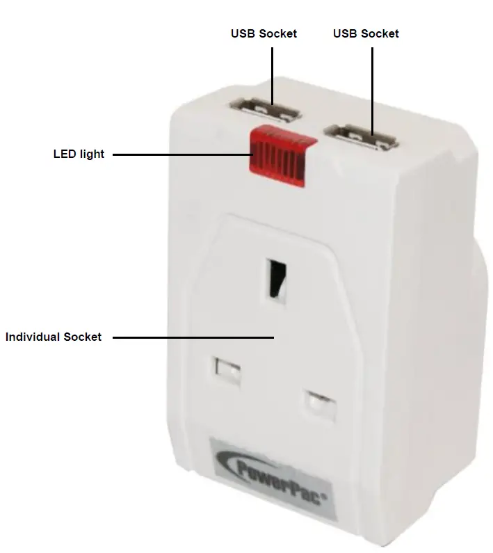 PowerPac PP010U Multi 2X USB Adapter 1