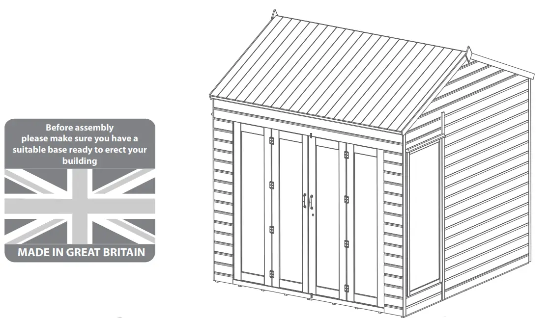 MeRcia 03DTSHRA0808FGC42TW V1 8 x 8 Vermont Wooden Summerhouse - fig 41