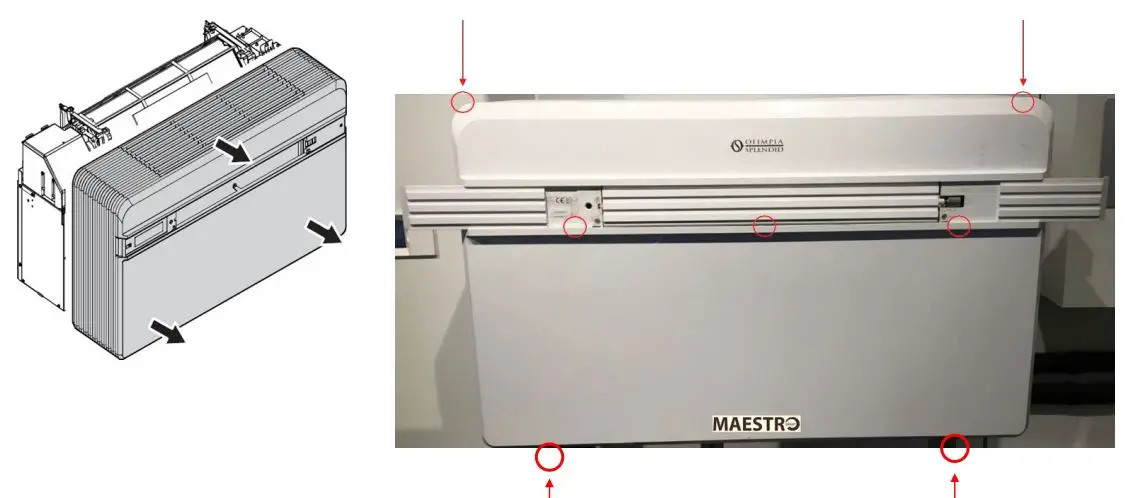 OLIMPIA SPLENDID B1018 Maestro Wi-Fi Kit Instruction Manual - Removing the front cabinet