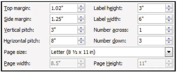 ULINE S-7702 Insert Cards -setting