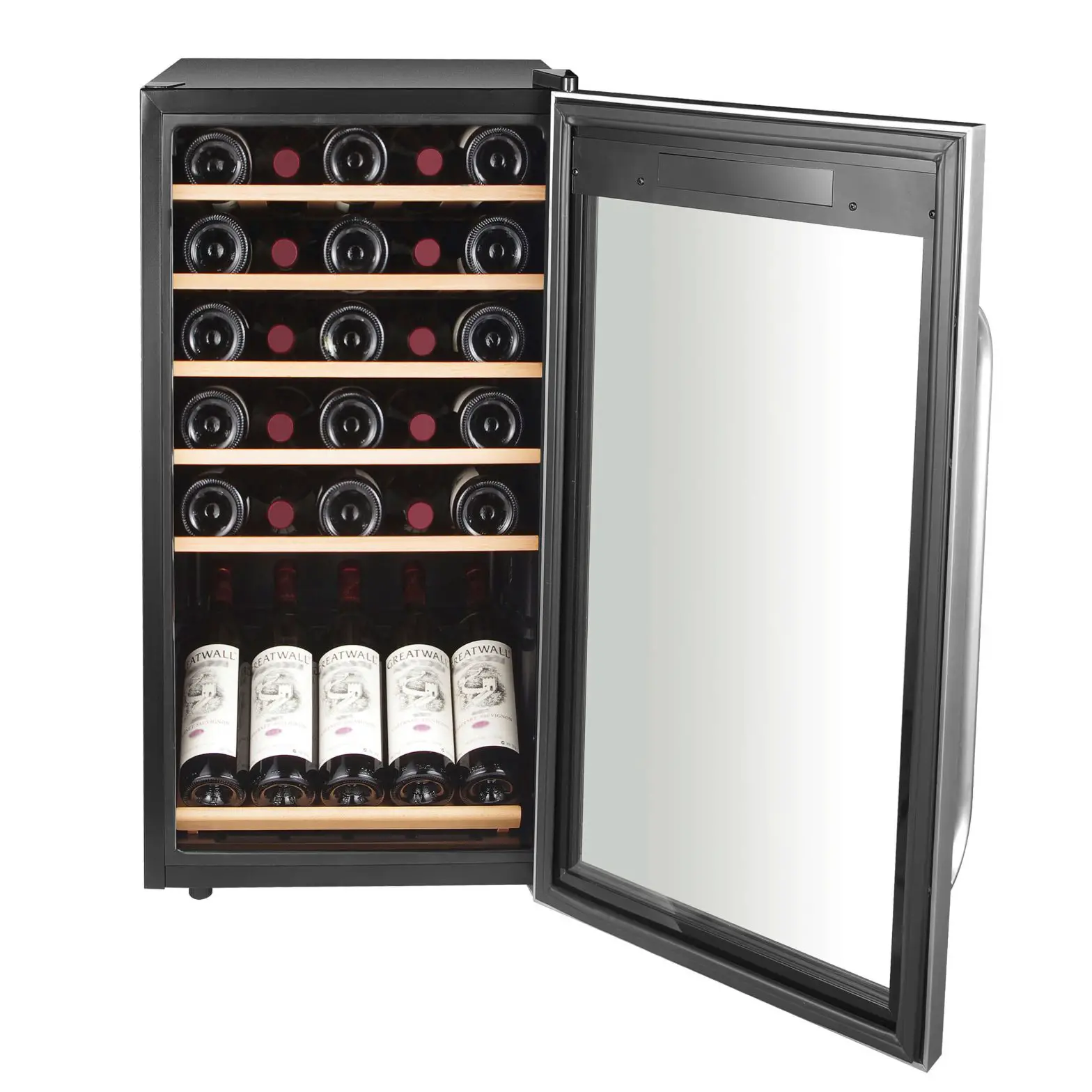 Whynter 34 Bottle Freestanding Stainless Steel Wine Refrigerator With Display Shelf And Digital Control Fwc-341ts User Manual